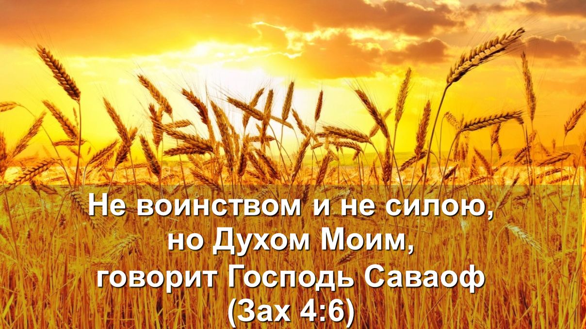 Не воинством и не силою, но Духом Моим,  говорит Господь Саваоф (Зах 4:6)