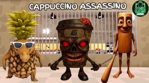 Злой капучино-ассасин против крокодила, ананас против тунг-тунга. #roblox #obby