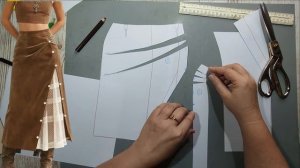 Моделирование. Большой эффект от маленькой вставки - юбка с гипюром. Выкройка № 1980.