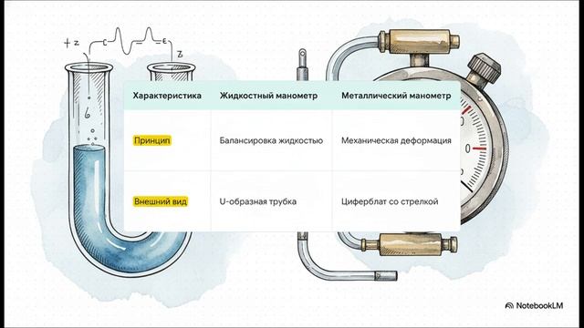 Физика 7 класс параграф 44 Манометры Поршневой жидкостный насос краткий пересказ