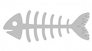Шаблон скелета рыбы для выпиливания лобзиком