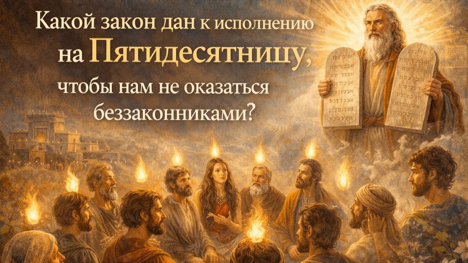 Какой закон дан к исполнению на Пятидесятницу, чтобы нам  не оказаться беззаконниками?