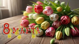 Весенний букет поздравлений. С 8 марта. Шикарная музыкальная открытка.