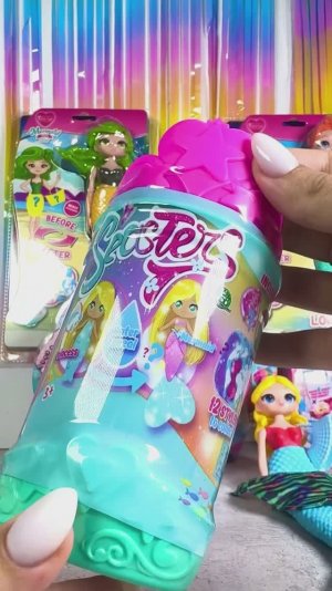 🧜♀️Растворяем в воде русалочек 😍 #seasters 💦 #mermaid 🌊 #unpacking #русалочки