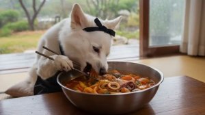 Острый #ДжамппонгСМорепродуктами🍜 Целебное блюдо выходного дня, приготовленное собакой породы