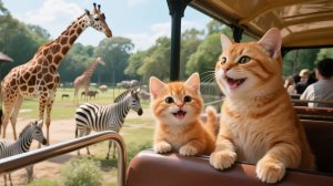 Мама-кошка и Рыжик нашли кошелёк и получили бесплатные билеты в зоопарк! 🎟️🐱