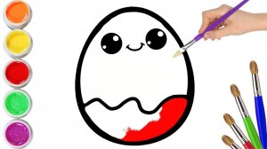 Мультик для детей-Рисование КИДНЕР СЮРПРИЗ/Как нарисовать ШОКОЛАДНОЕ ЯЙЦО КИНДЕР СЮРПРИЗ для детей