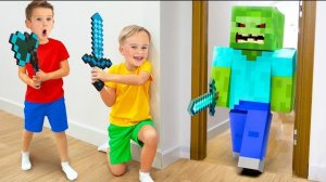 дети играют в Майнкрафт в реальной жизни!