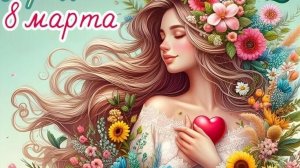 8 марта только для Вас. Роскошная музыкальная открытка.