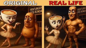 Мемы Brainrots превращаются из толстых в сильных Brainrot в оригинале в реальной жизни Brainrot