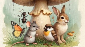 📚Сказка "Под грибом" 🍄🌦️