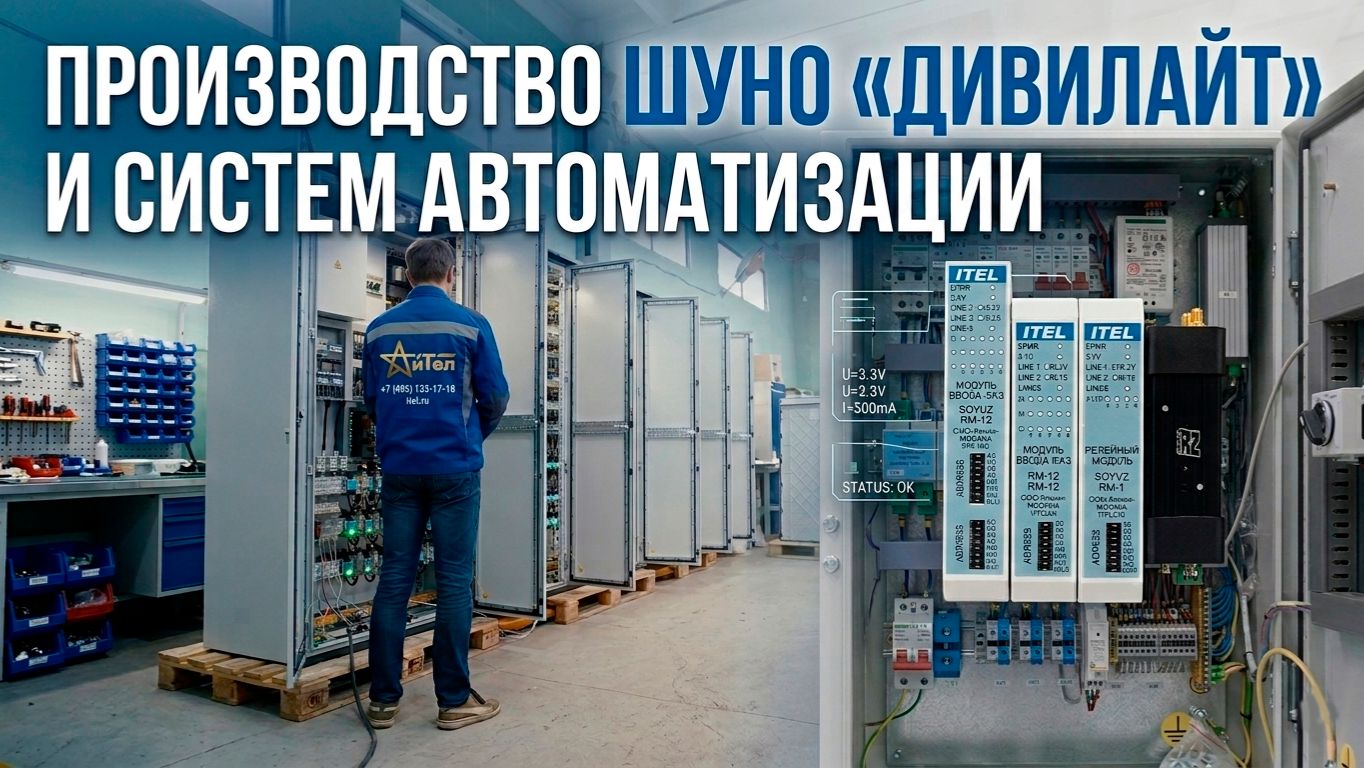 Производство ШУНО «Дивилайт»: шкафы управления наружным освещением и системы автоматизации АйТел