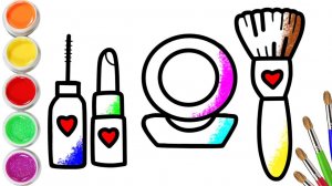 Как нарисовать ПОМАДУ, ТУШЬ ДЛЯ РЕСНИЦ И КИСТОЧКУ для детей/Рисование КОСМЕТИКИ для детей