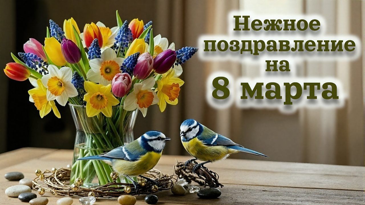 С 8 марта! Красивое нежное поздравление, песня на 8 марта