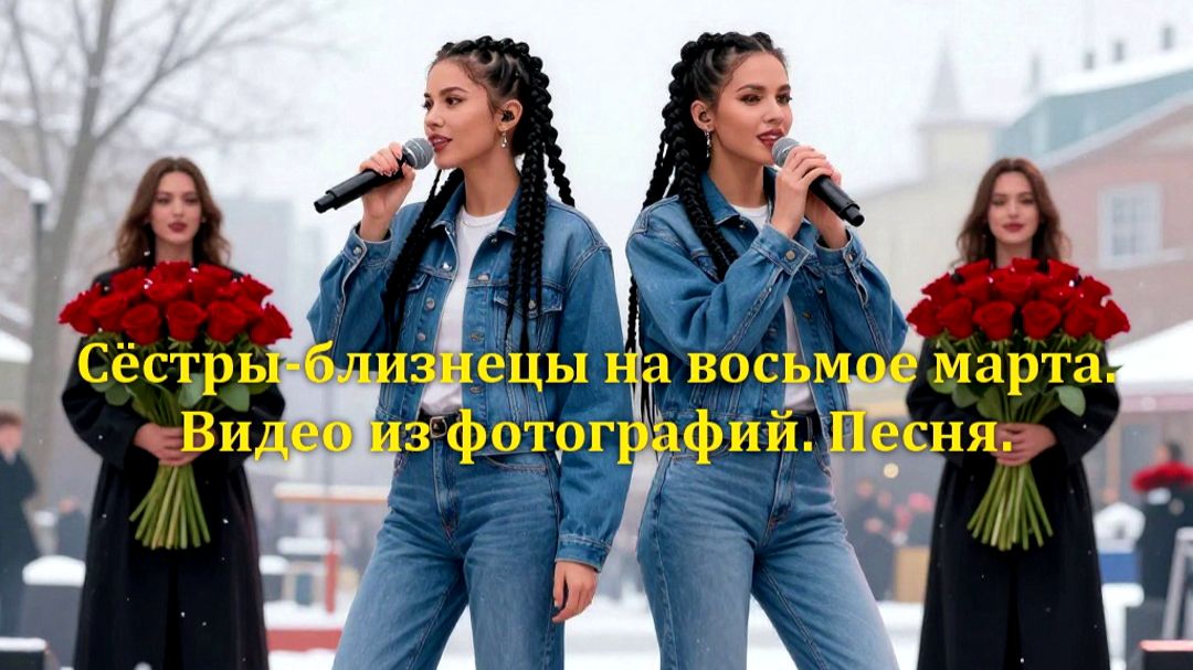 Сёстры-близнецы на восьмое марта. Видео из фотографий. Песня.