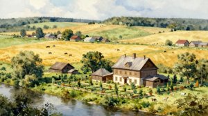 Деревня, где скучал Евгений ... (Евгений Онегин, Пушкин). Славянский фолк. Нейропесня.