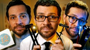 АСМР Большой Медосмотр у Невролога, Окулиста и ЛОРа (Проверка нервов, зрения, слуха, чистка ушей)