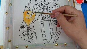 "Кот Сахарок"- холодный батик