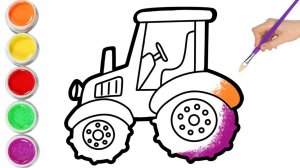 мультик для детей-Рисование ТРАКТОРА 🚜для детей/Рисунок ТРАКТОРА для детей