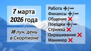 Гороскоп дня 7 марта 2026 года, лунный день