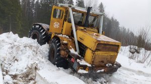 Нашли предел лебёдки на К-700 / Кировец на склоне