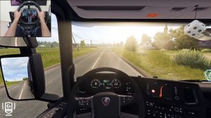 Scania S730 в Ригу 🚛 Дальнобой в ETS2 на Logitech G29 🔥