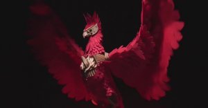 Огненный Феникс со светящимися глазами от Lemmo. Деревянный конструктор, сборная модель, ночник