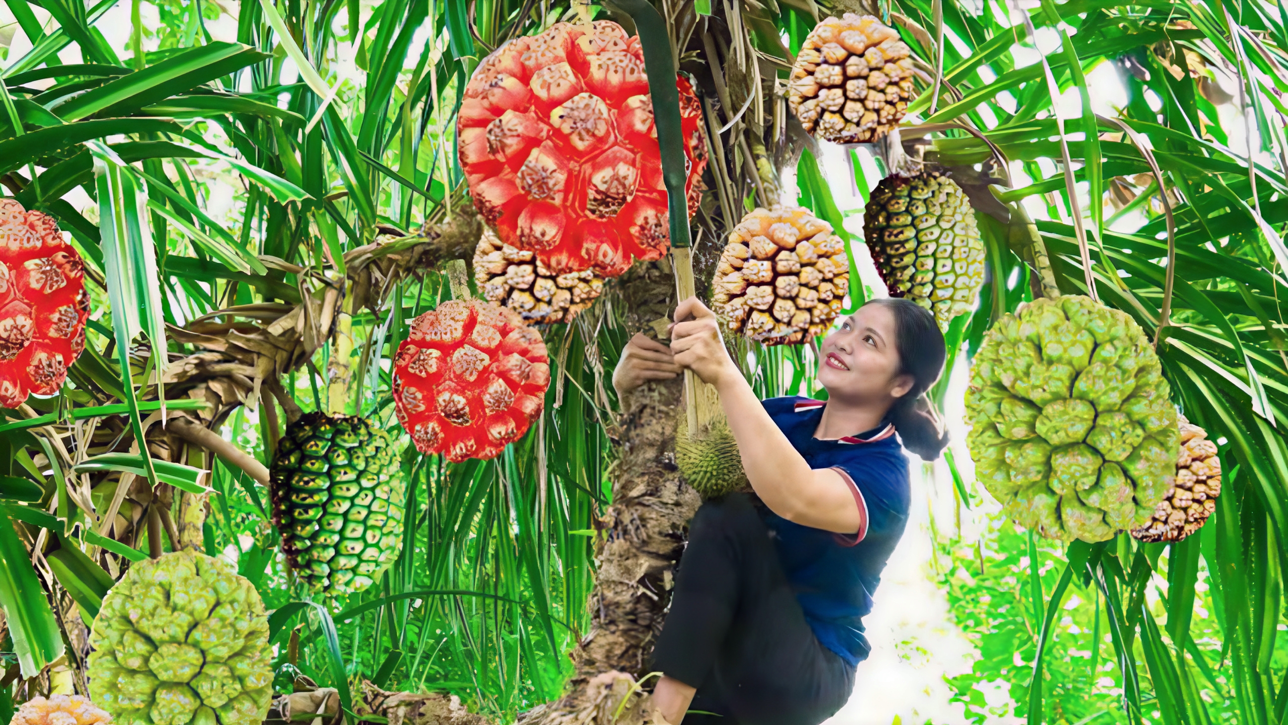 Собираем урожай дикого Ананаса для продажи на рынке. Сельская жизнь.