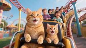 Мама-кошка и Рыжик продают одэн, чтобы осуществить свою мечту о парке аттракционов! 🍢🎢