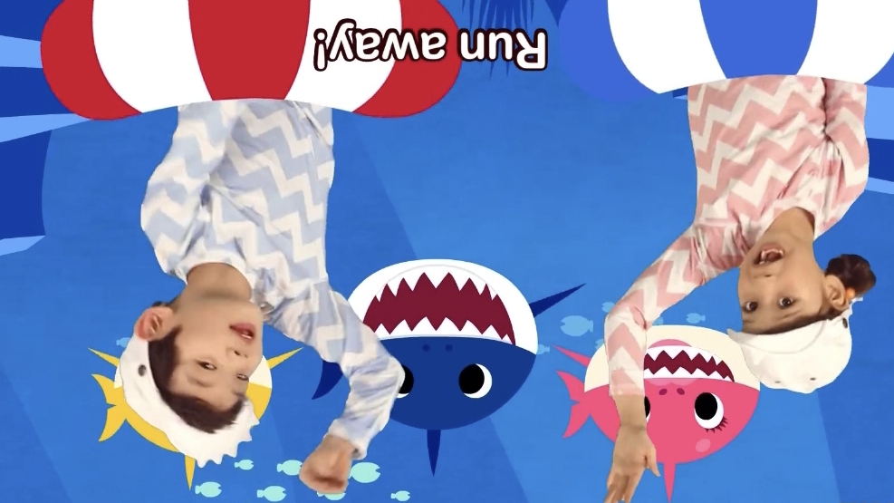 Маленькая акула (baby shark) песенка НАОБОРОТ смотреть онлайн