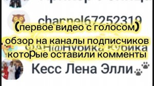(первое видео с голосом) на подписчиков, которые оставили комменты на последнем видео