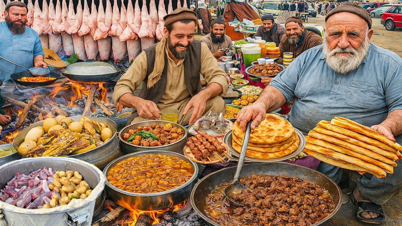 Завтрак в Афганистане. Уличная еда на рынке Марко.