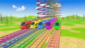 Мультик для детей . Яркий мультик про разноцветные поезда.