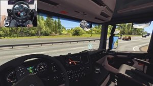 Scania S730: Псков — Луга 🚛 Дальнобой в ETS2 на Logitech G29 🔥