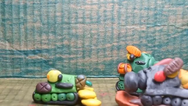 Враги не пройдут!- Мультики про танки из пластилина.