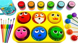 Мультики для детей и малышей.  Разукрашиваем формочки Радужными бусами .