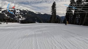 Архыз, северный склон, трасса кассиопея - квазар (синяя - красная)