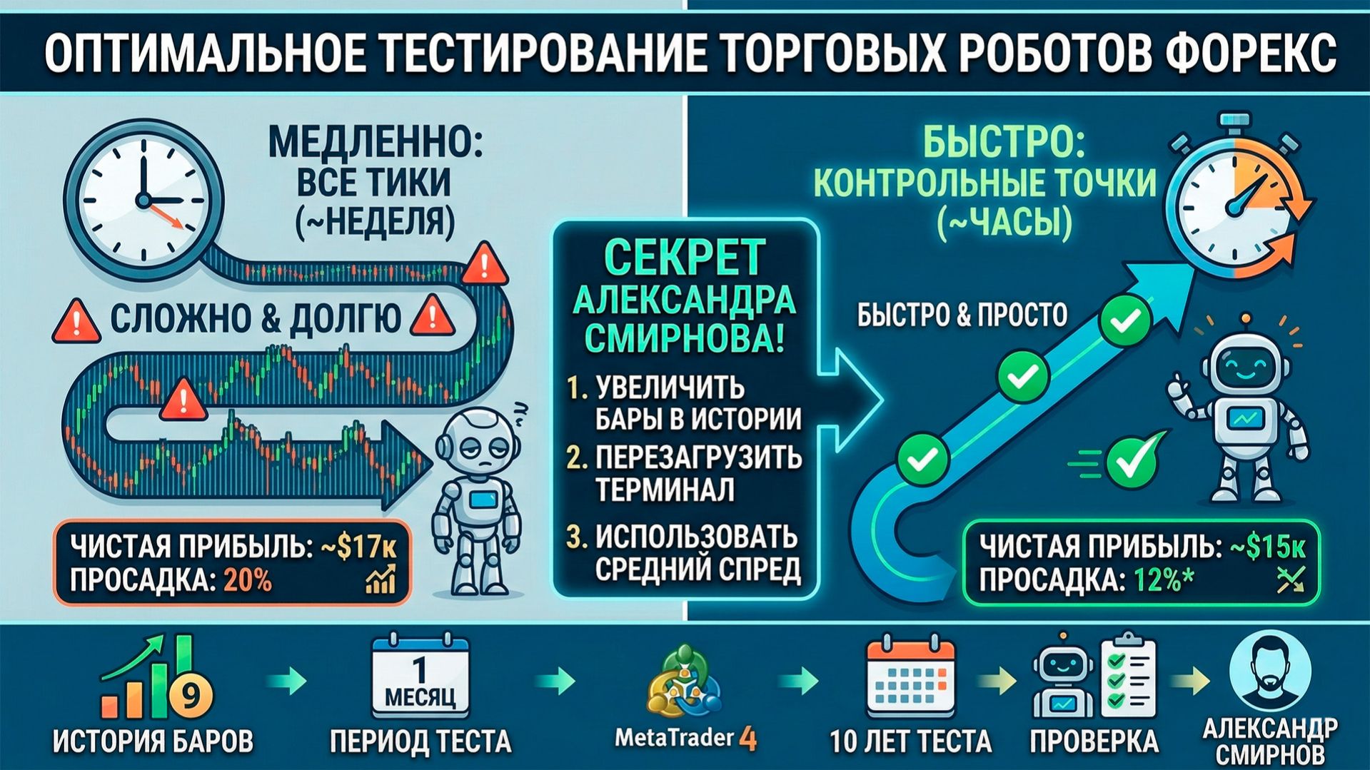 Оптимальное тестирование торговых роботов Форекс: Гайд по ускорению в MetaTrader 4