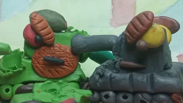 Мне не жаль своей жизни!Я не допущу, чтобы враг прорвался!За Родину!Мультики про танки из пластилина