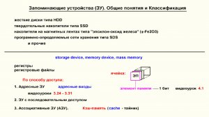 Видеоурок 4.45. Общие сведения и классификация ЗУ. Часть 1.