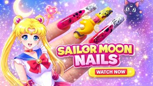 Нереальный маникюр Sailor Moon 🌙✨ Аниме ногти с 3D дизайном