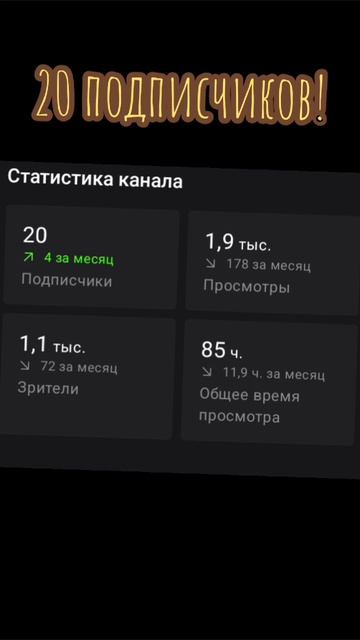 20 подписчиков на канале!