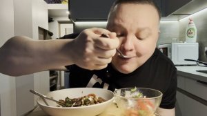 Картошка жареная на сале мукбанг