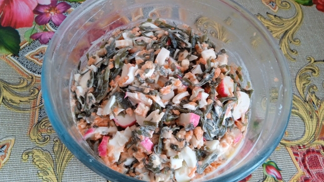 САЛАТ ИЗ МОРСКОЙ КАПУСТЫ, КОРЕЙСКОЙ МОРКОВИ И НЕ ТОЛЬКО