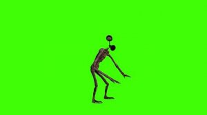 Реалистичный сиреноголовый на зелёном фоне, кто хочет можете использовать