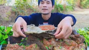 #MUKBANG Субпродукты с острым соусом из морепродуктов и свежими овощами!ASMR МУКБАНГ ЕДА НА КАМЕРУ