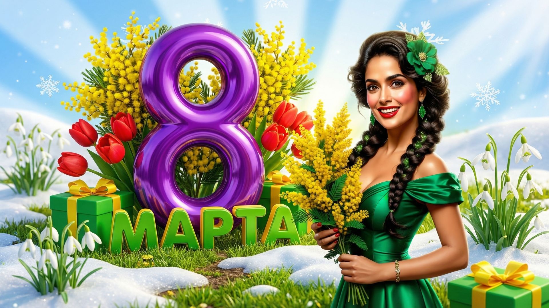 С Международным Женским Днём  8 Марта! Красивое Поздравление для Тебя!