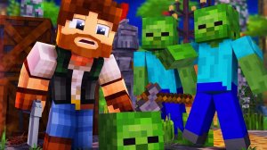 КАК СПАСТИСЬ ОТ ТОЛПЫ ЗОМБИ? ДЕНЬ 10. ЗОМБИ АПОКАЛИПСИС В МАЙНКРАФТ