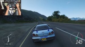 Nissan Skyline R34 GTR 🔥 Заезд в FH4 на Logitech G29 🏁