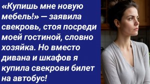 Истории со Смыслом/«Купишь мне новую мебель!» — заявила свекровь, стоя посреди моей гостиной...